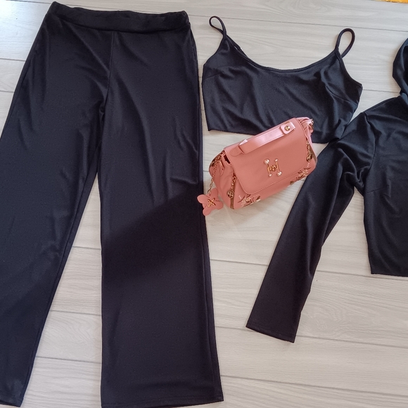 Plus Size Casual Solid Color Plus Size Pit Vest Jacket Pants Three-Piece Set - Picture 5 of 13